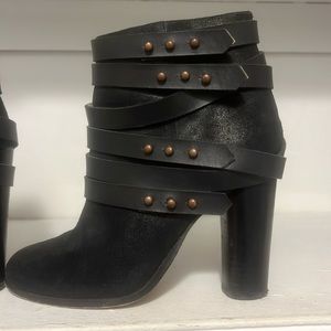 Black booty with gold accents